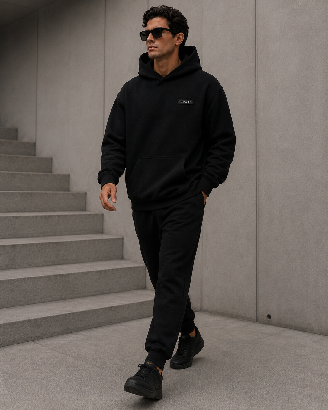 Essential Oversized Hoodie – Black