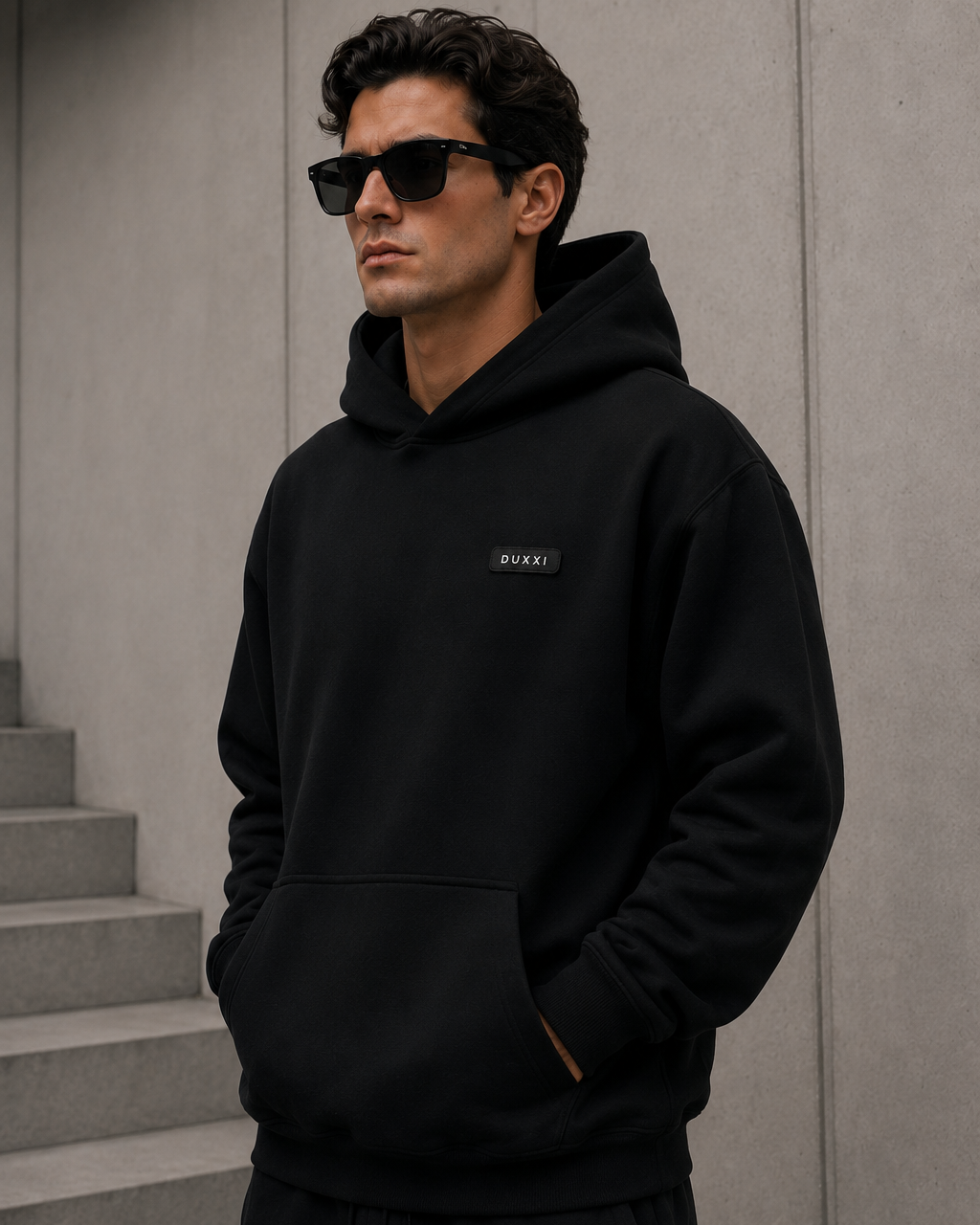 Essential Oversized Hoodie – Black